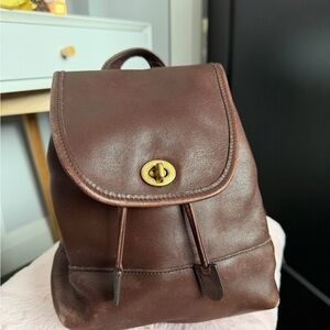 Vintage Coach mini Daypack Backpack Dark Brown